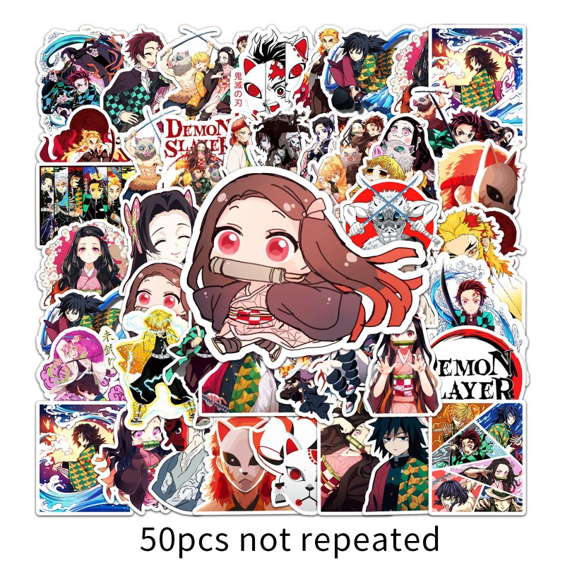 Model Kit Nezuko - 50pcs Demon Slayer Anime Stickers Kamado