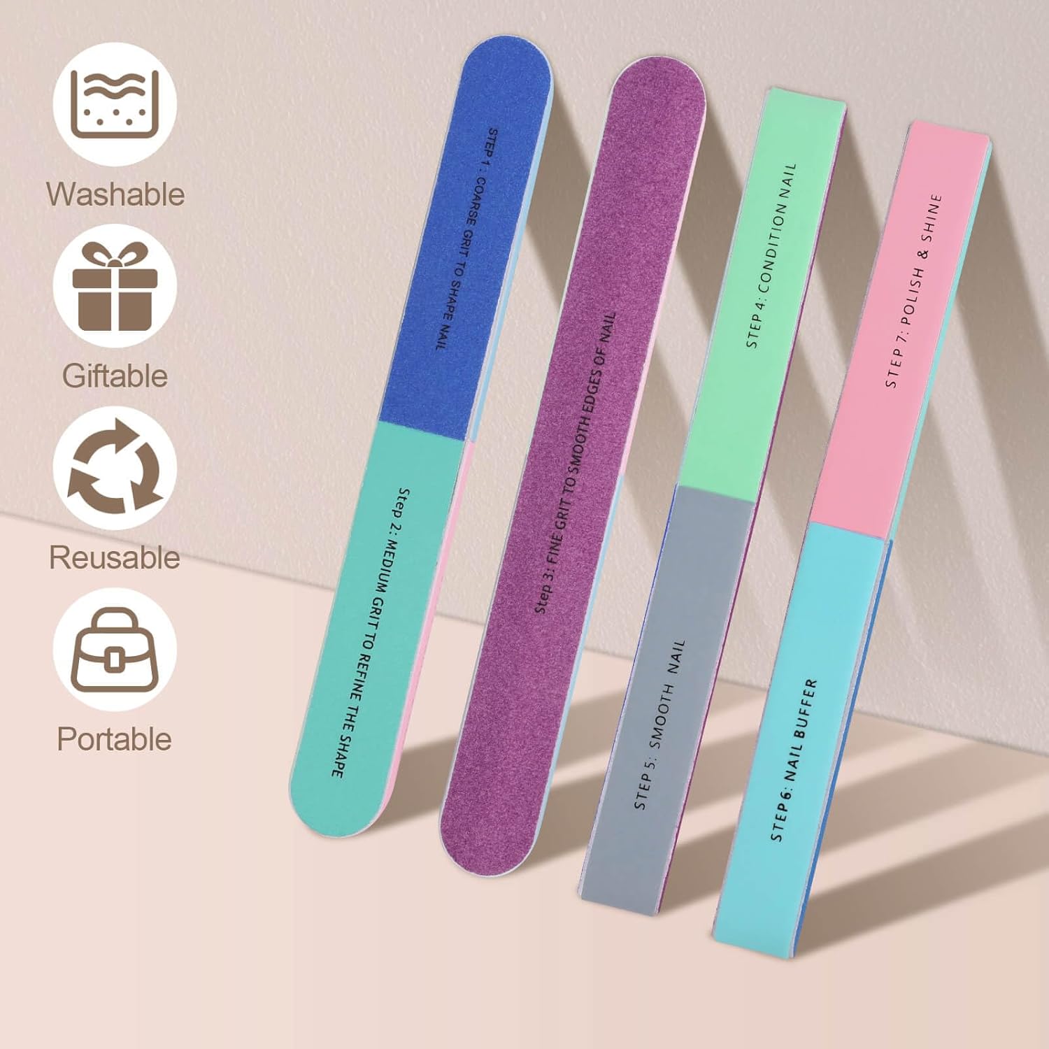 1/5Pcs Nail File Seven Sided P - Sanding Stick Set review and price