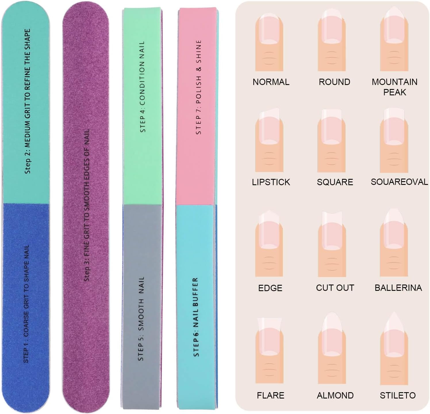 1/5Pcs Nail File Seven Sided P - Sanding Stick Set review and price