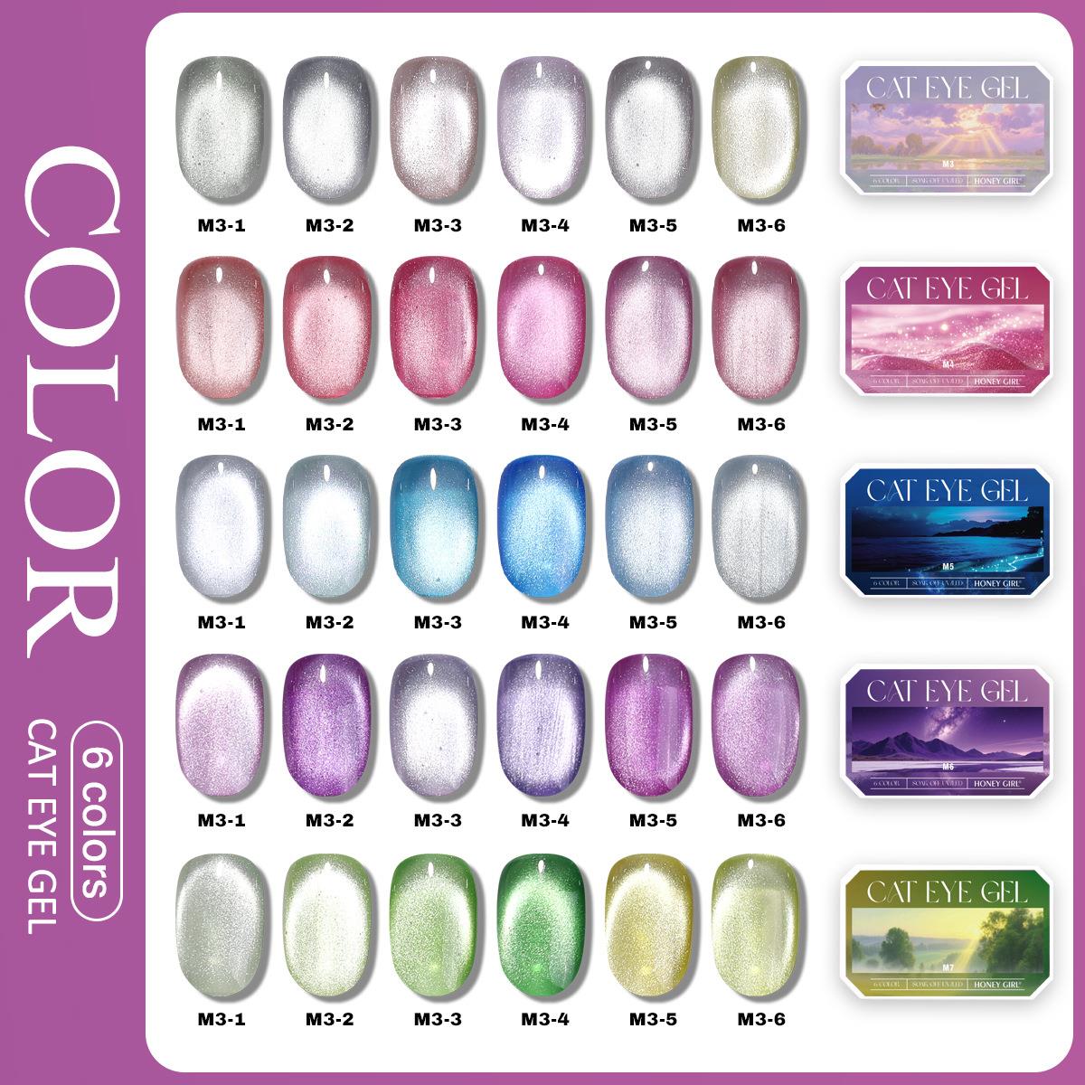 6 Grid Solid Cat Eye Gel Polis - Sanding Stick Set review and price