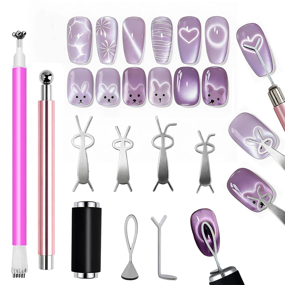 10Pcs Cat Eye Nail Magnet Set  - Sanding Stick Set review and price